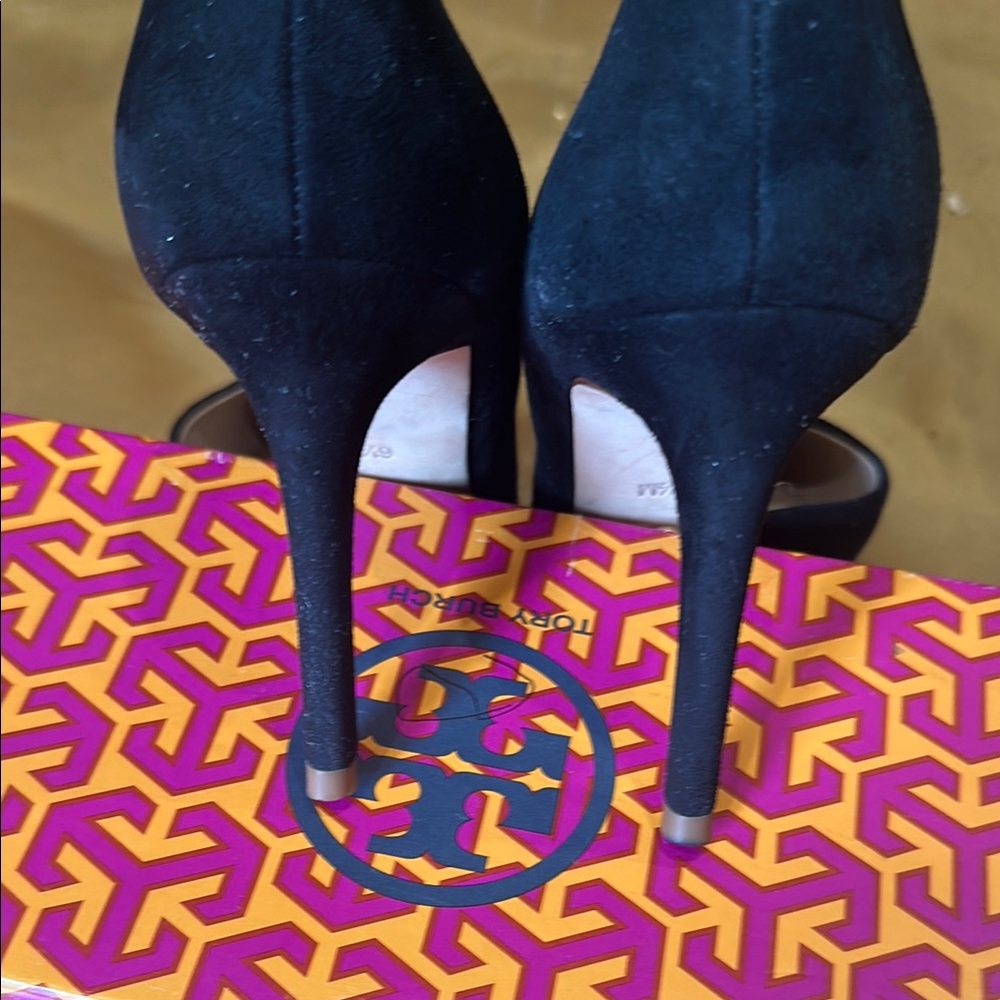 Tory Burch Black Suede Heels 3 inch heel. See all photos for condition. - Picture 5 of 8